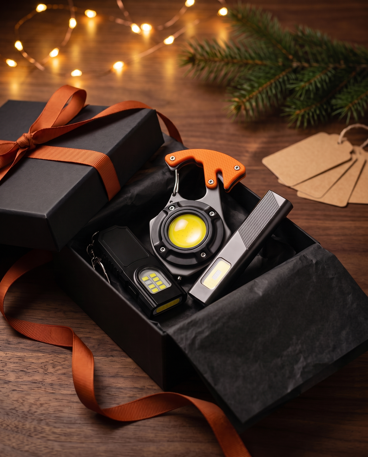 Keychain lights in a gift box