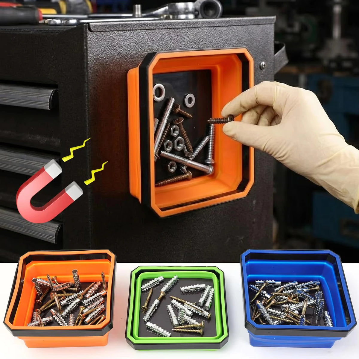 Catch Collapsible Magnetic Parts Tray