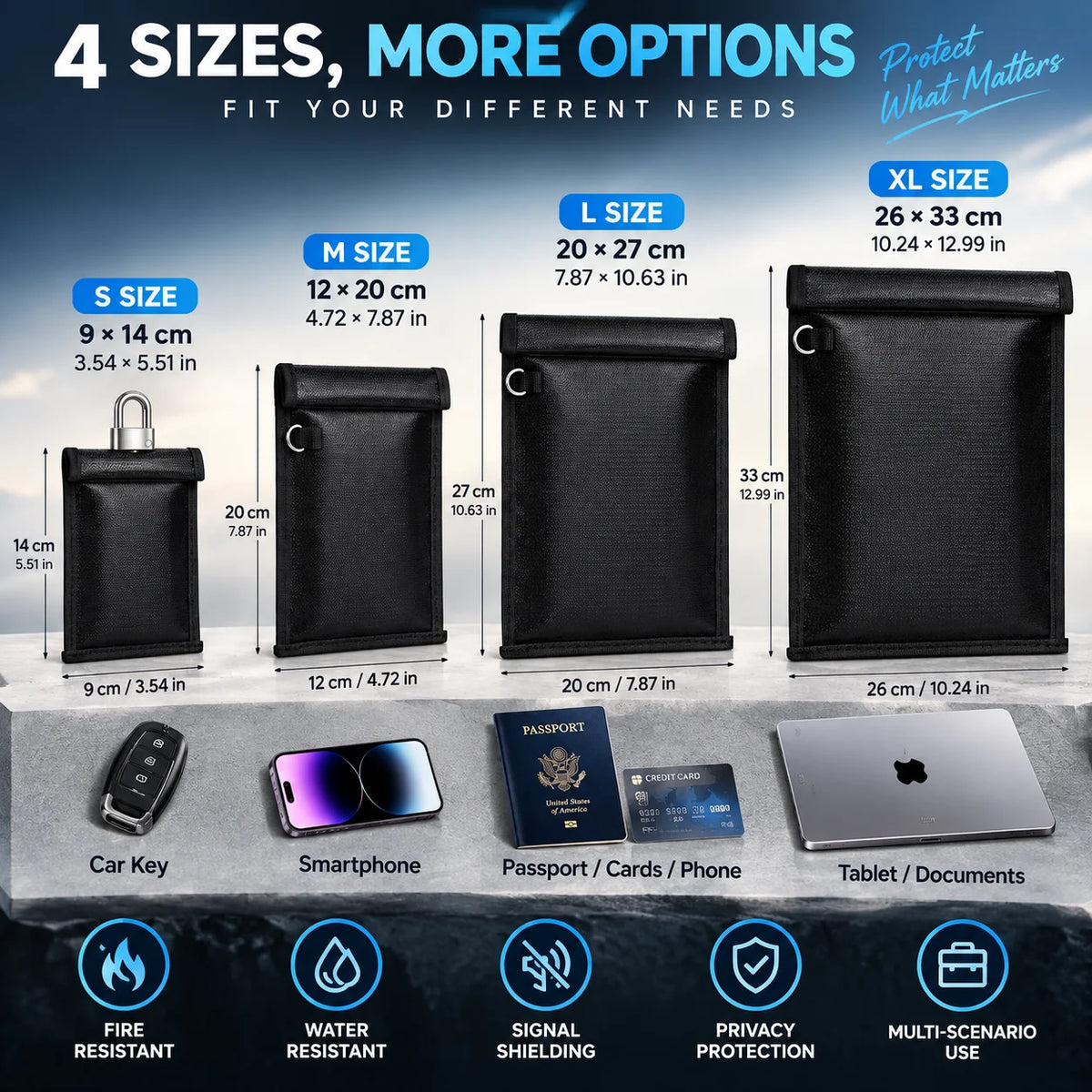 Vault Faraday Bag Set, 4 Sizes