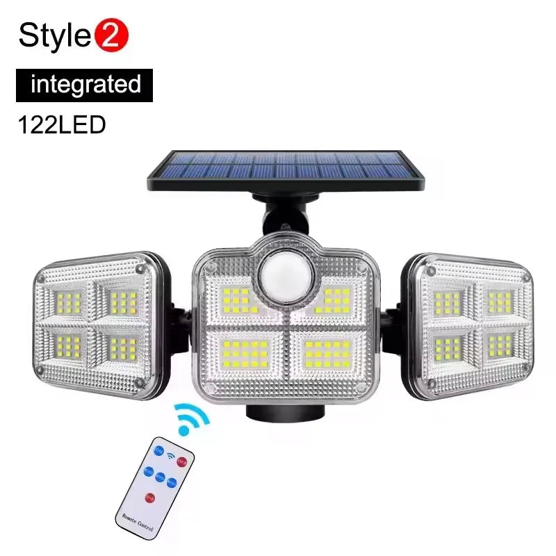 Perimeter Solar 4-Head Motion Flood Light