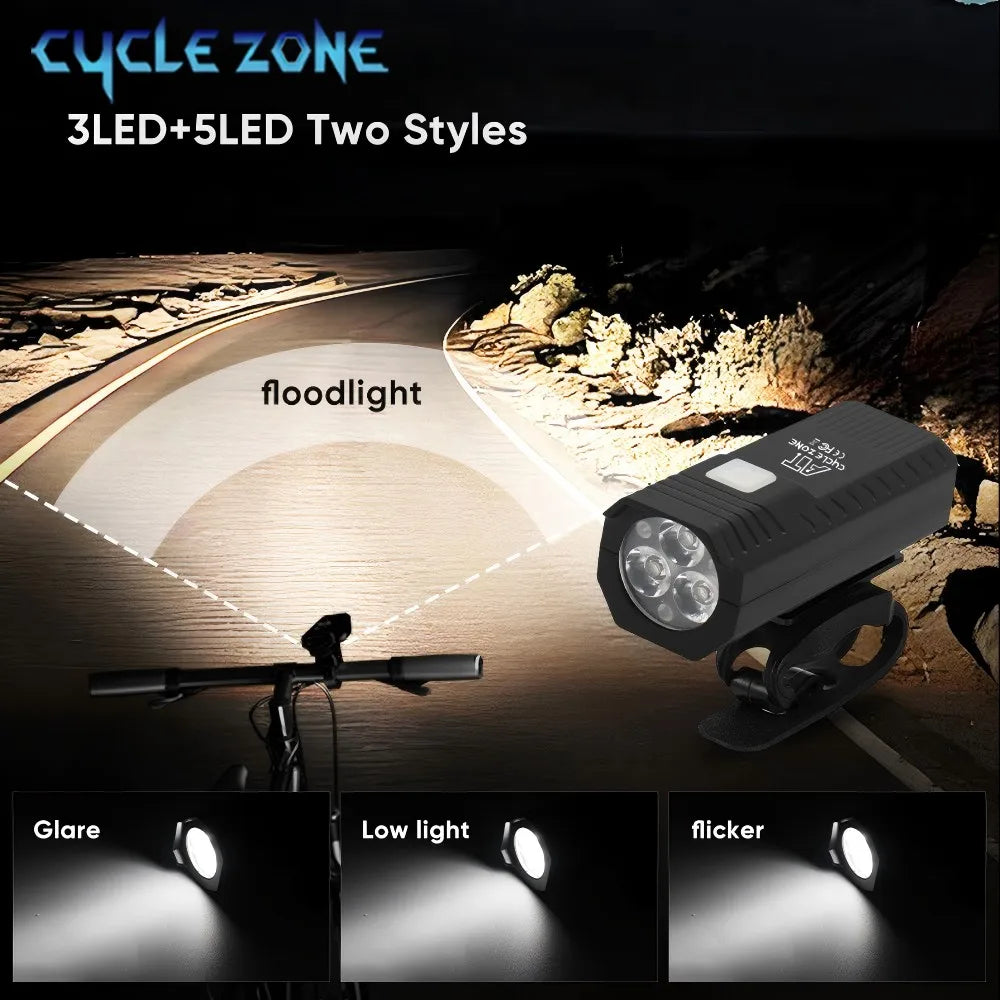 Pace Rechargeable Bike Light Set, Front + Tail