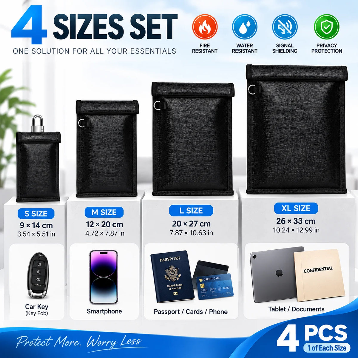 Vault Faraday Bag Set, 4 Sizes