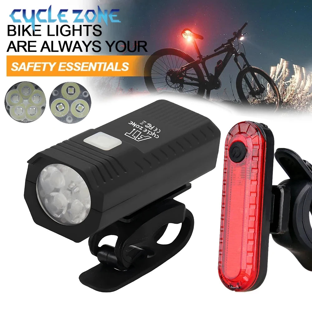 Pace Rechargeable Bike Light Set, Front + Tail
