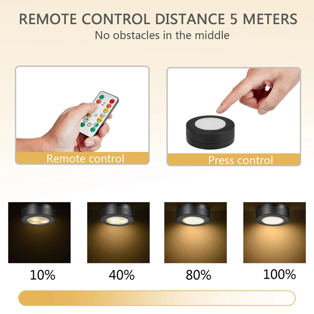 Nook Wireless Puck Lights with Remote