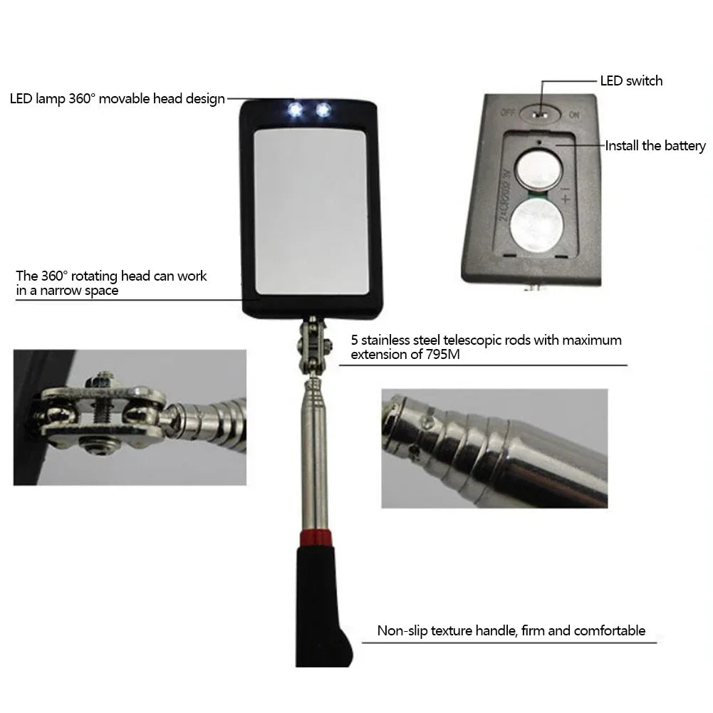 Reach Telescoping Inspection Mirror