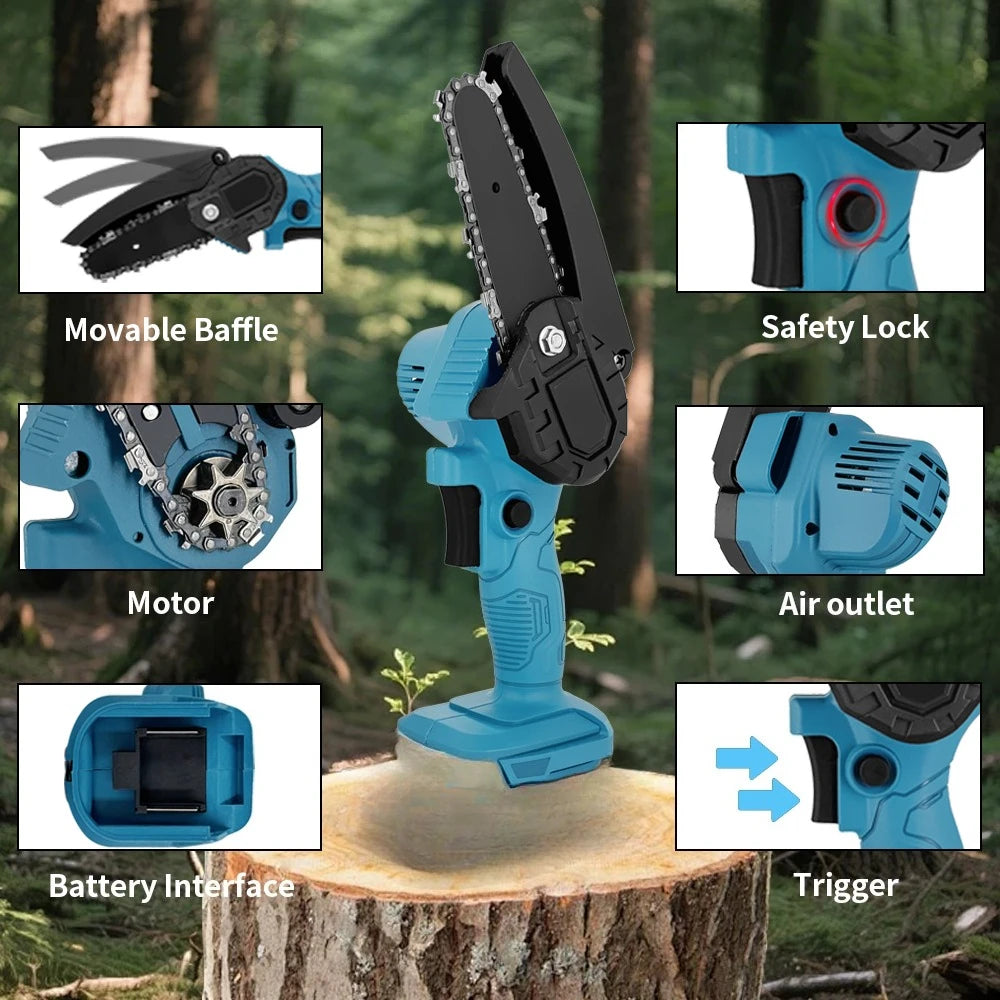 Timber Mini Cordless Chainsaw, 4-Inch