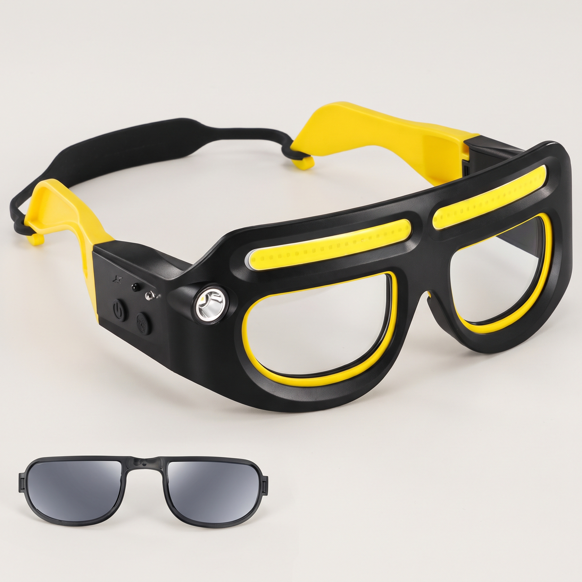 Warden Visor Pro LED headlamp safety glasses with spare tinted lens