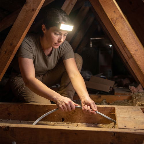 Floodline headlamp lighting attic electrical work
