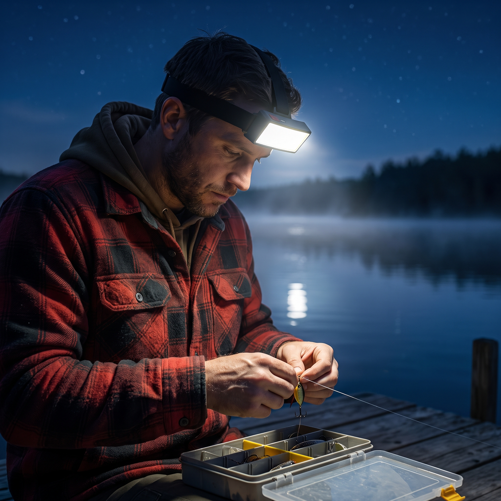 Floodline headlamp for night fishing