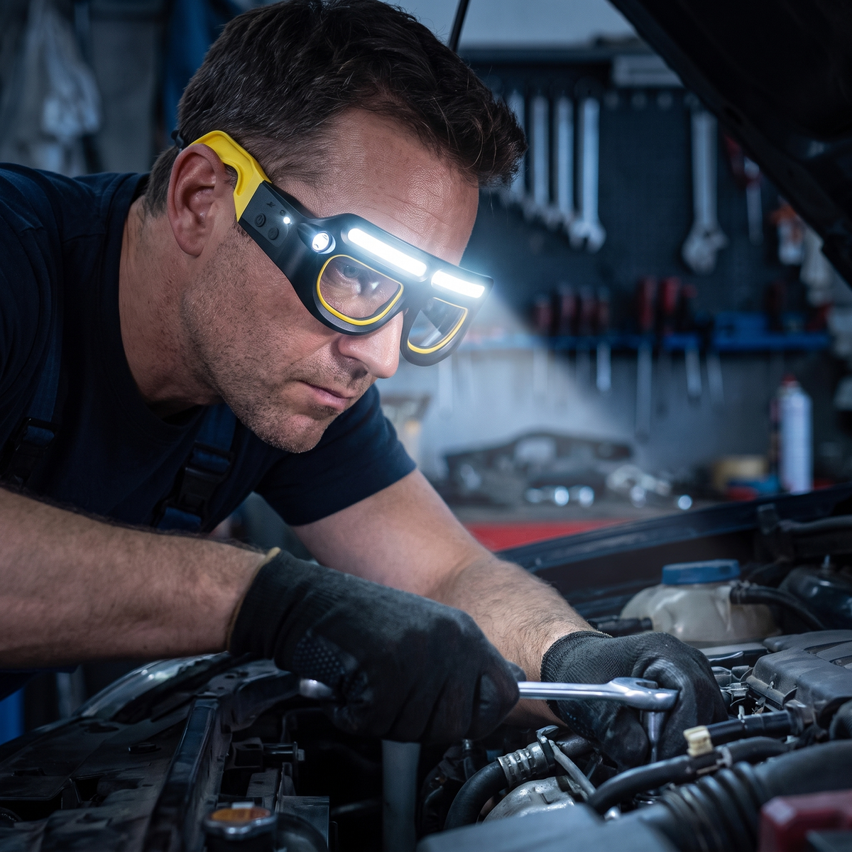 Visor light glasses used for car repair