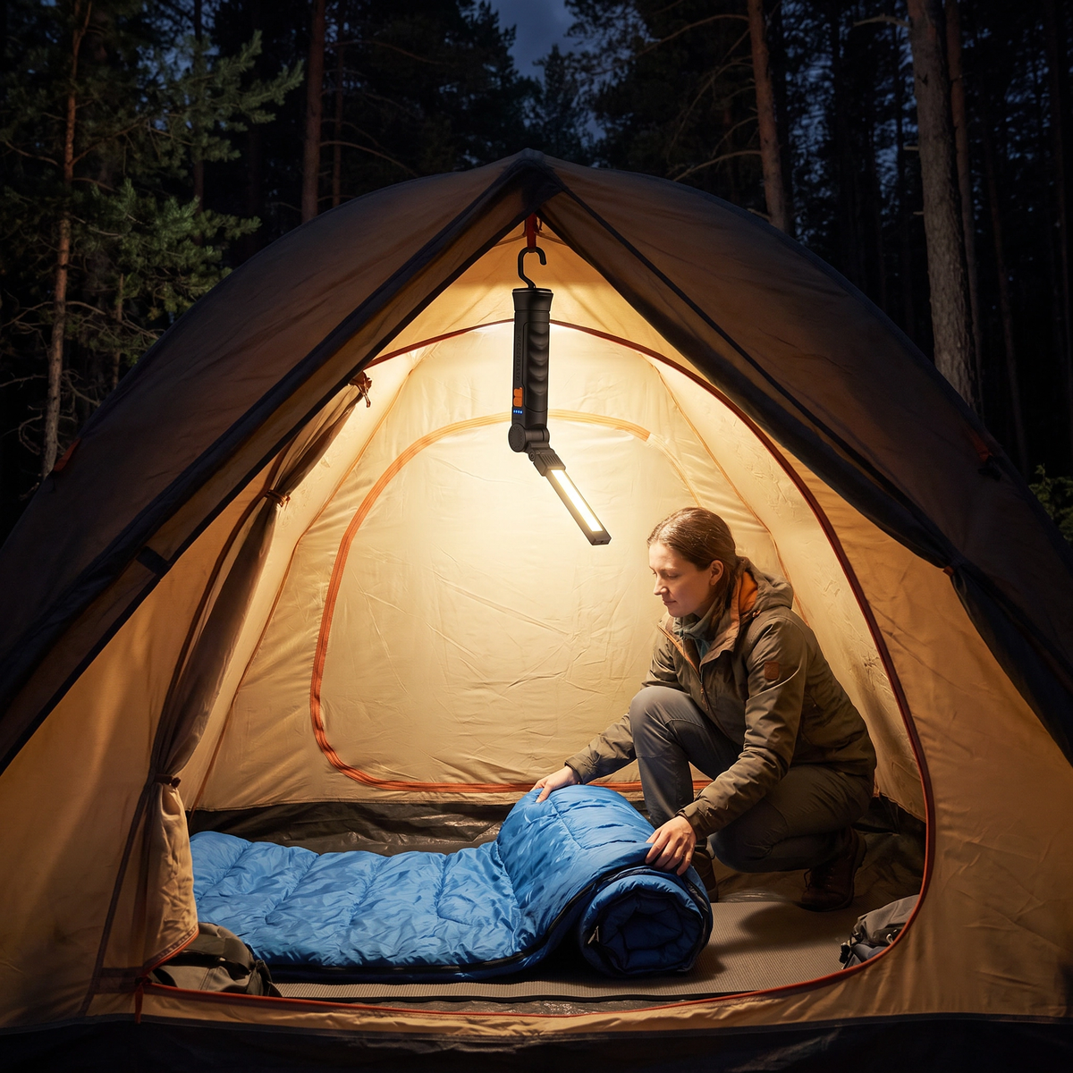 Fold 360 hanging inside a tent