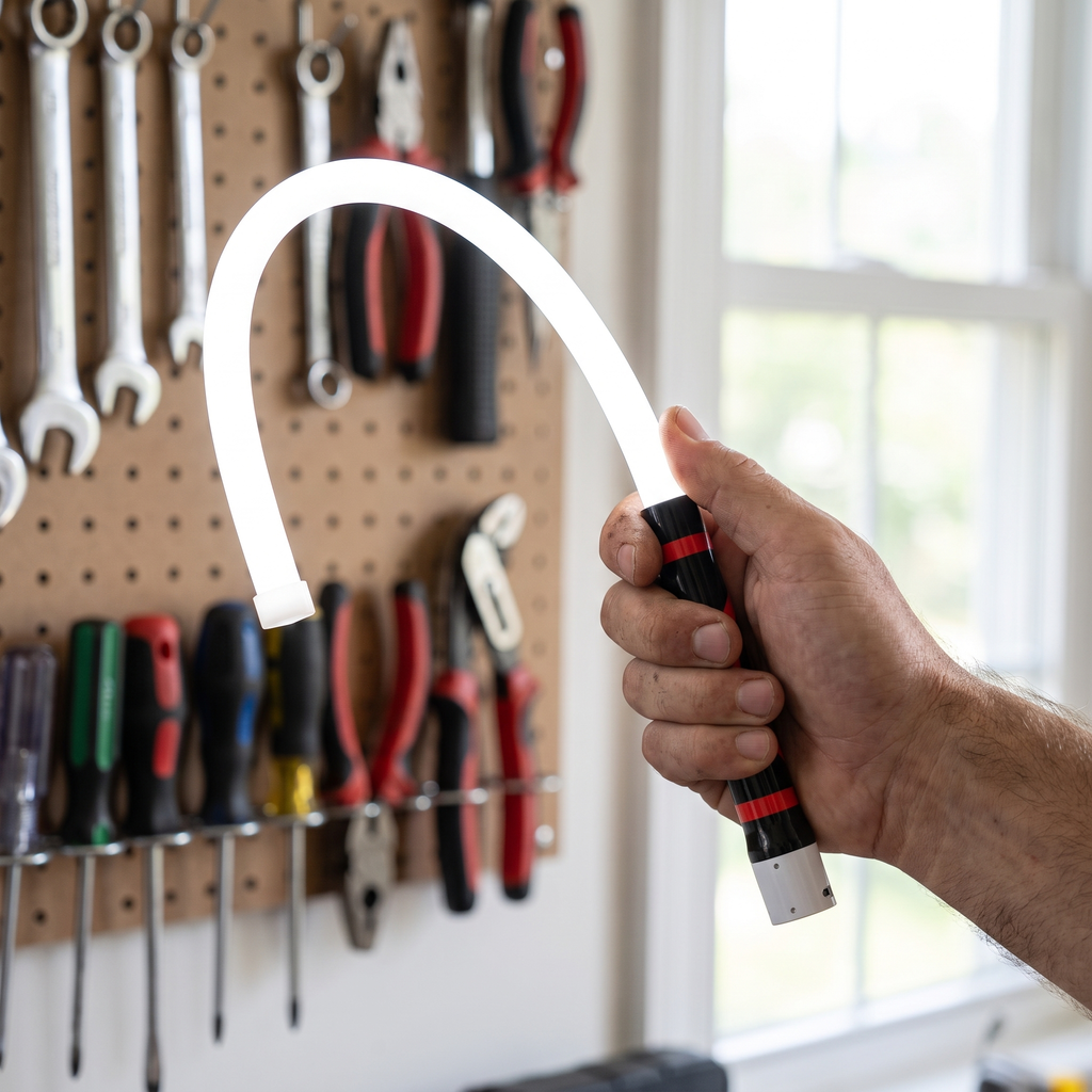 Flexline shown to scale in hand