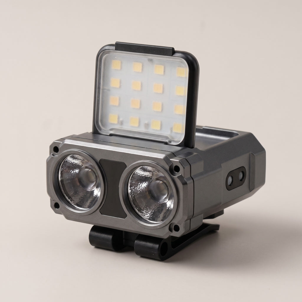 Warden Brim cap-clip headlamp with flip-up flood panel